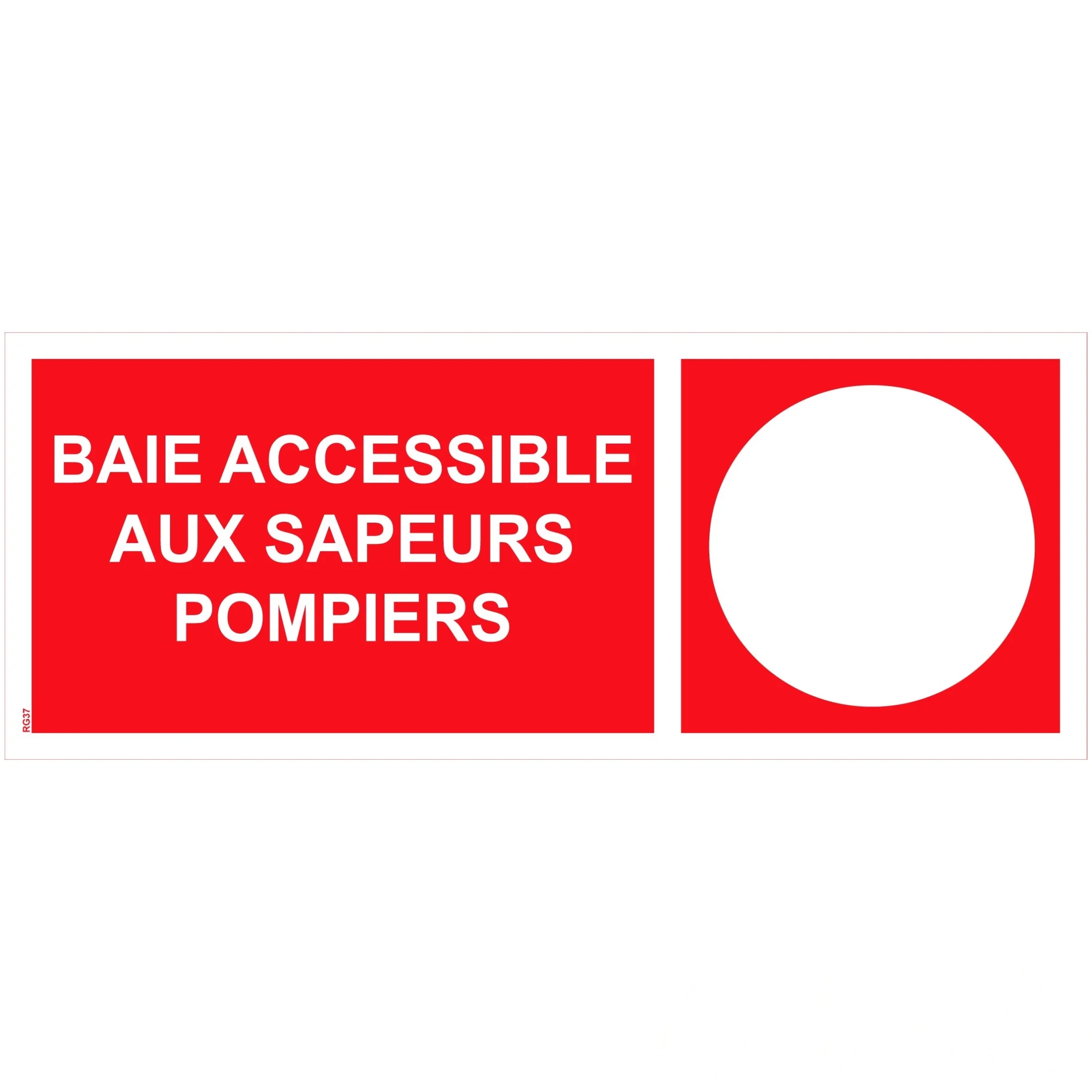 Panneau "Baie accessible aux sapeur pompiers" PVC - 200 × 80 mm — image 1