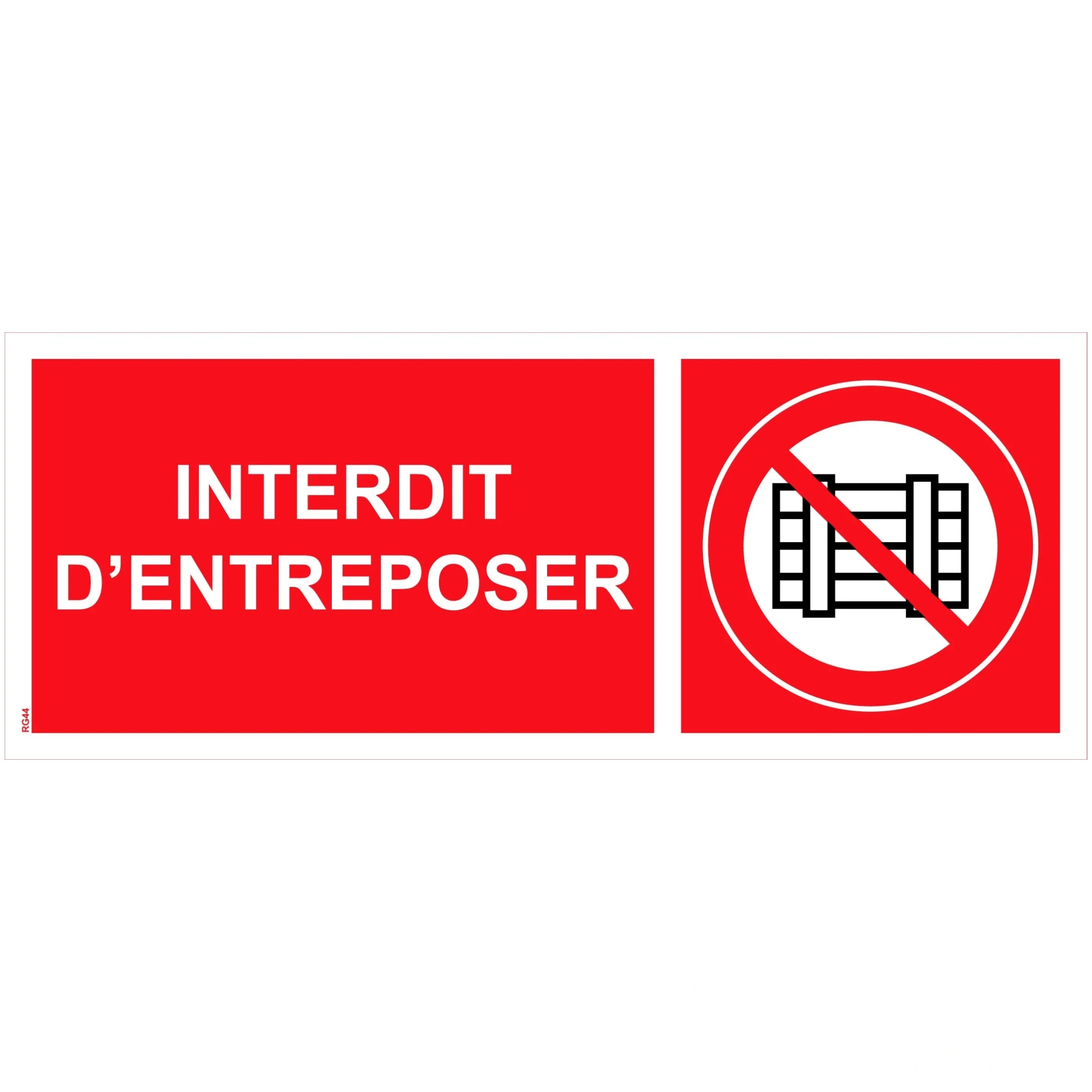 Panneau "Interdiction d’entreposer" PVC - 200 × 80 mm — image 1