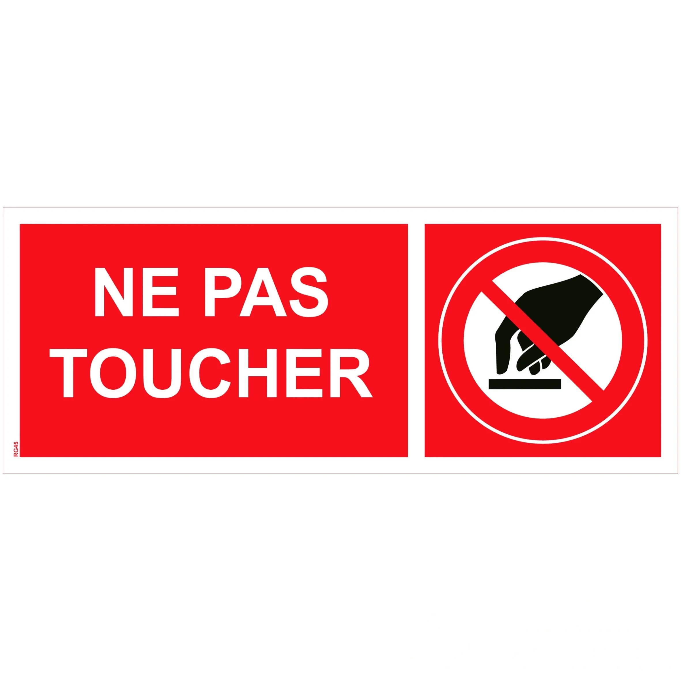 Panneau "Ne pas toucher" PVC - 200 × 80 mm — image 1