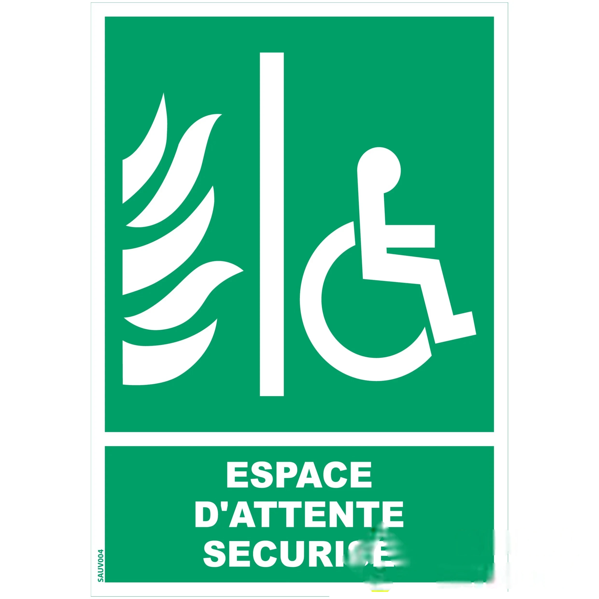 Panneau "espace d'attente sécurisé" PMR - PVC - Format A5 — image 1