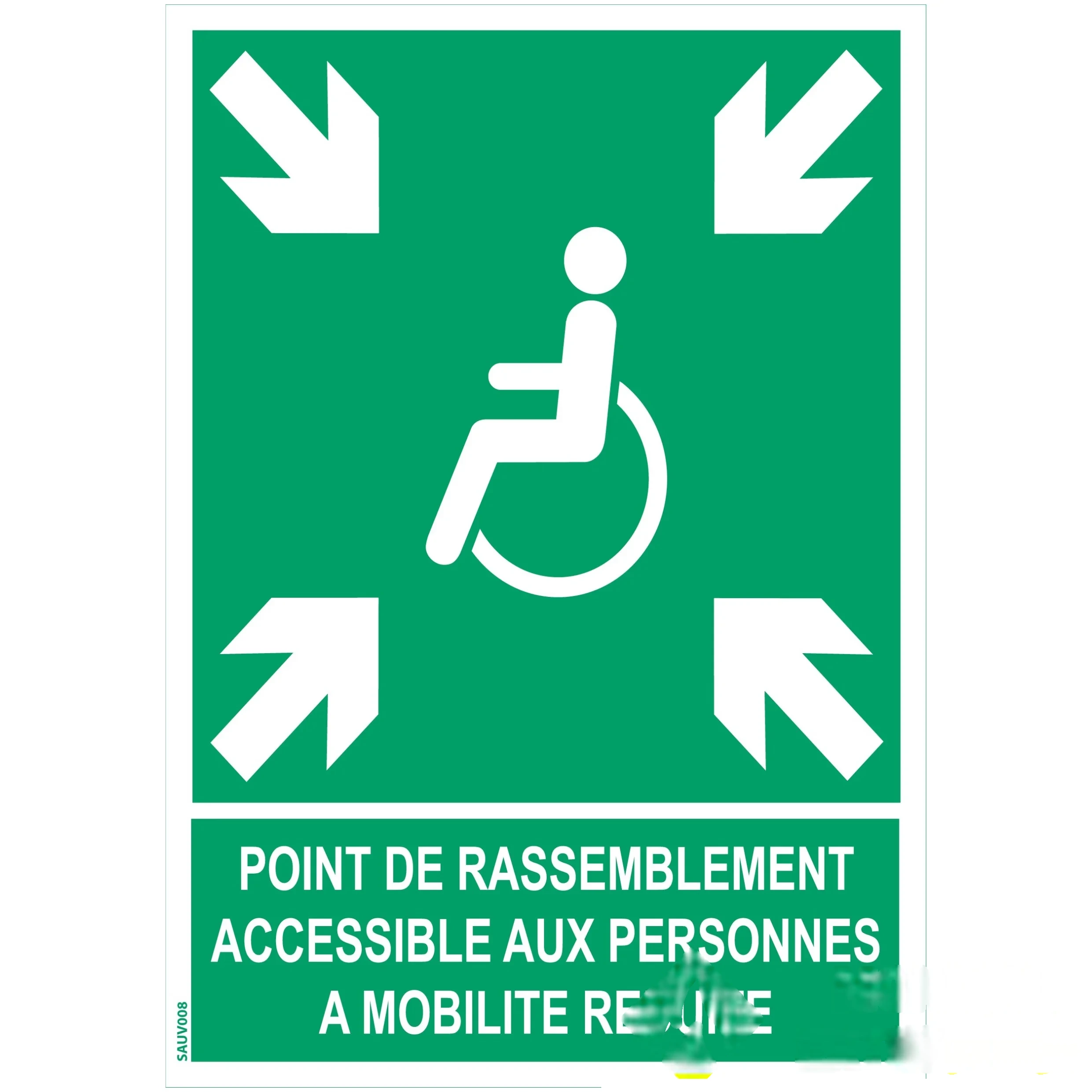 Panneau "Point de rassemblement accessible aux PMR" - PVC A5 — image 1
