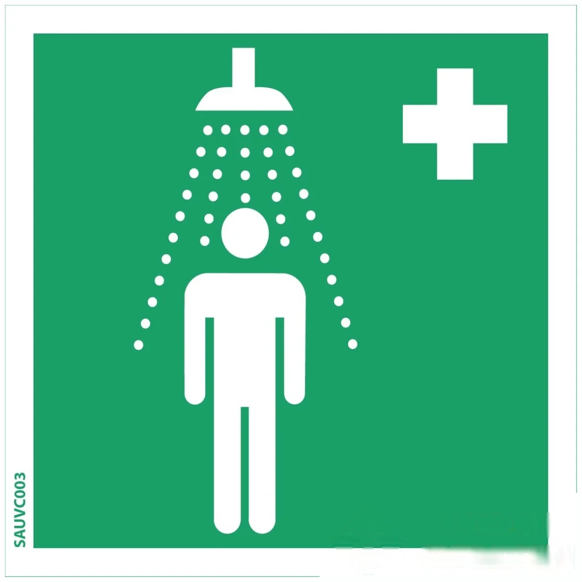 Panneau "Douche de sécurité" - PVC 100 × 100 mm — image 1
