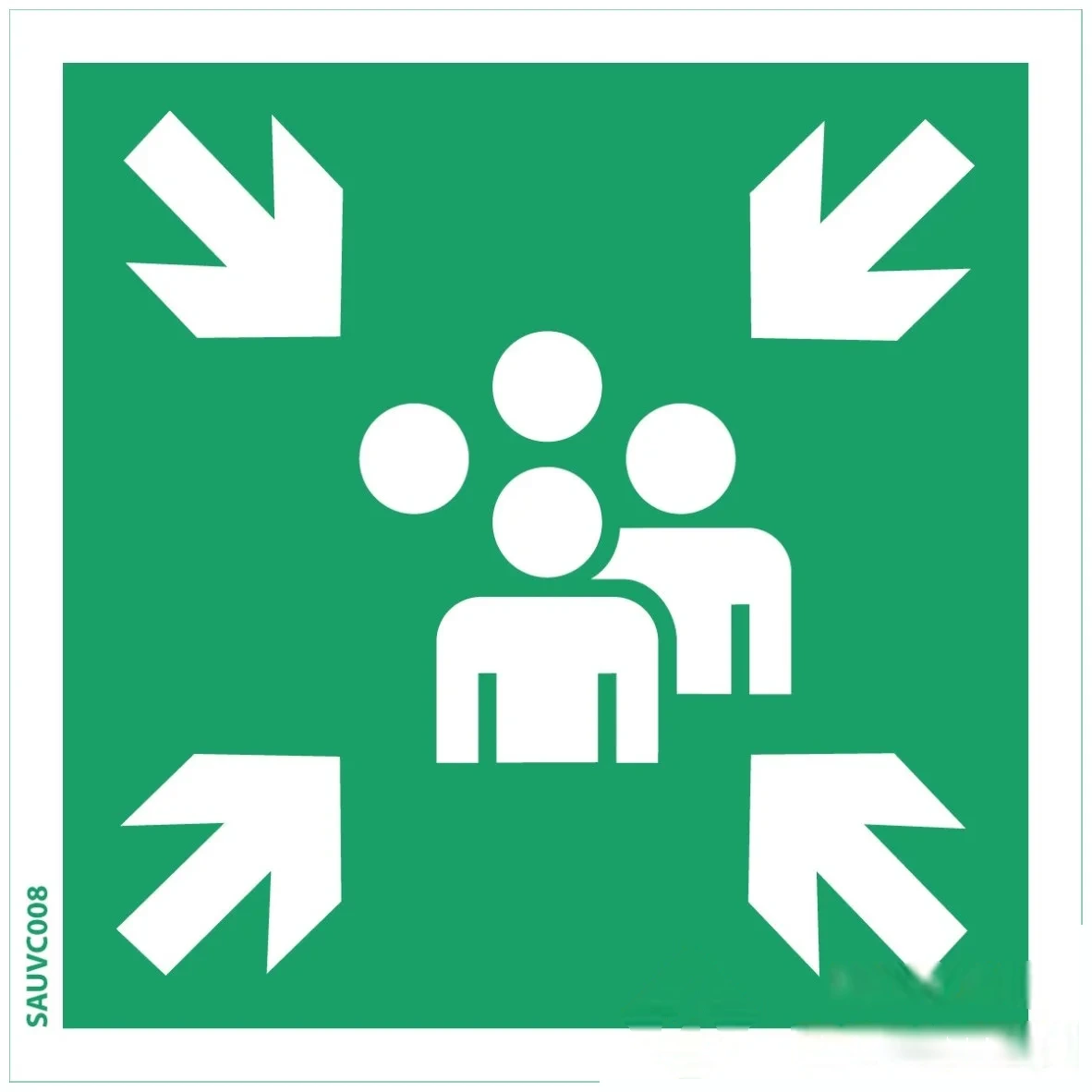 Panneau "Point de rassemblement" - PVC 100 × 100 mm — image 1