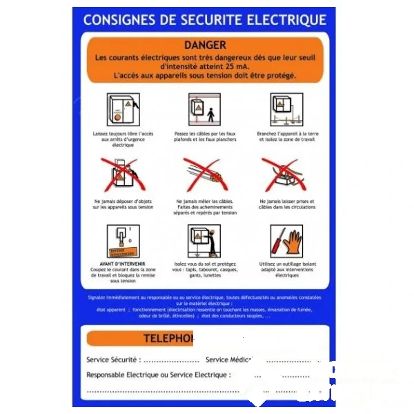 Consigne de sécurité "Consignes de sécurité électrique" — image 1