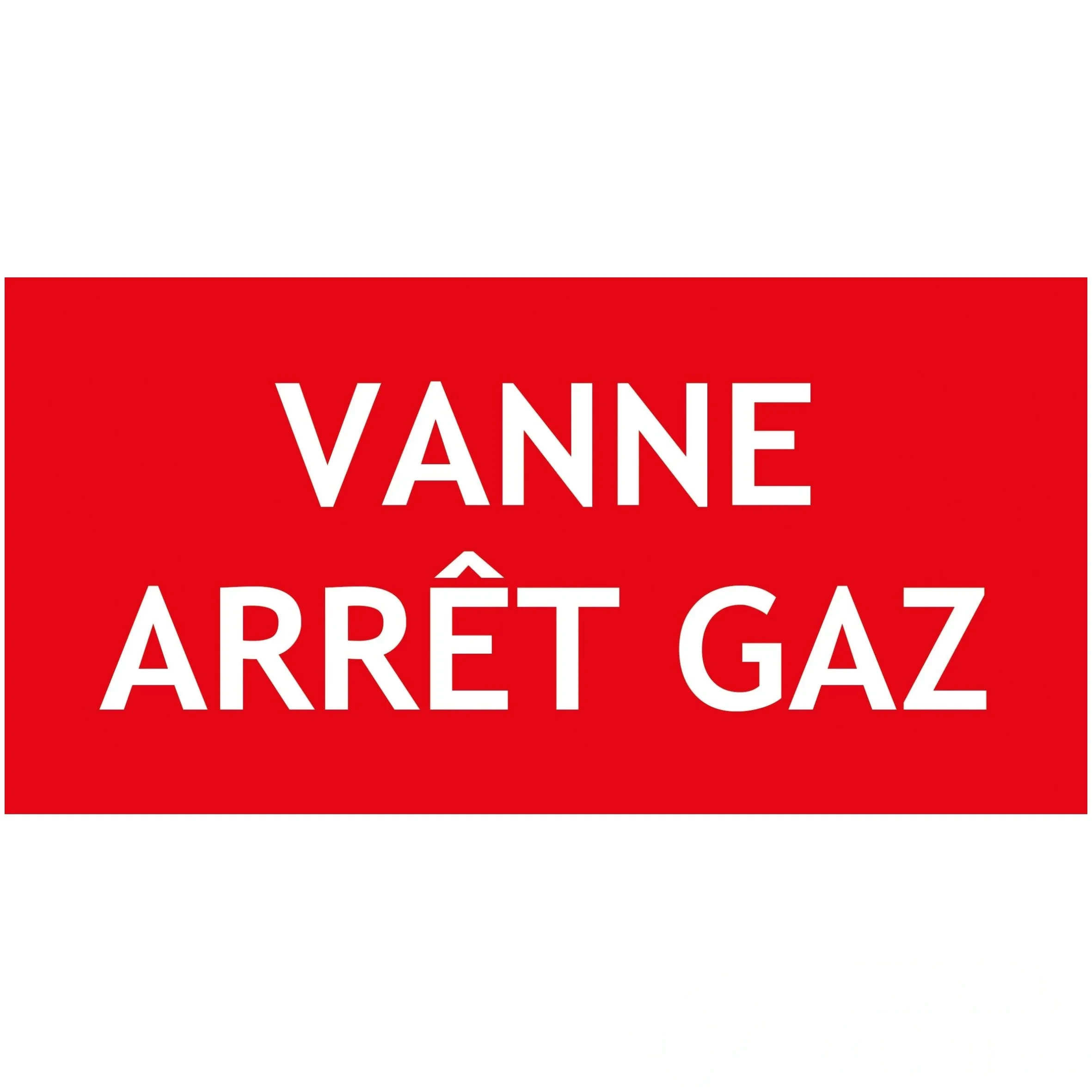 "VANNE arrêt GAZ" en PVC rigide 200 × 100 mm
