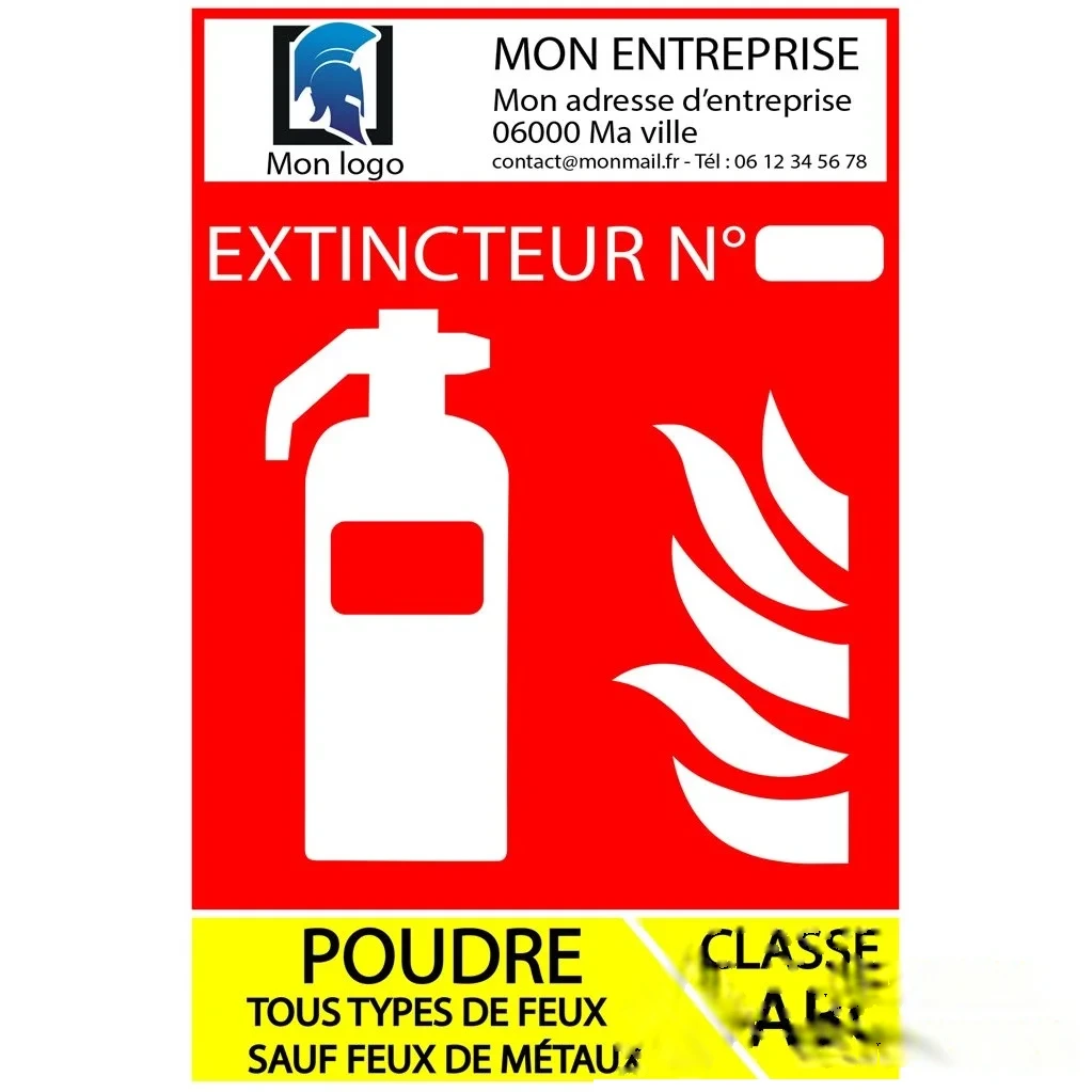 Lot de 100 Panneaux personnalisés extincteur classe ABC — image 1