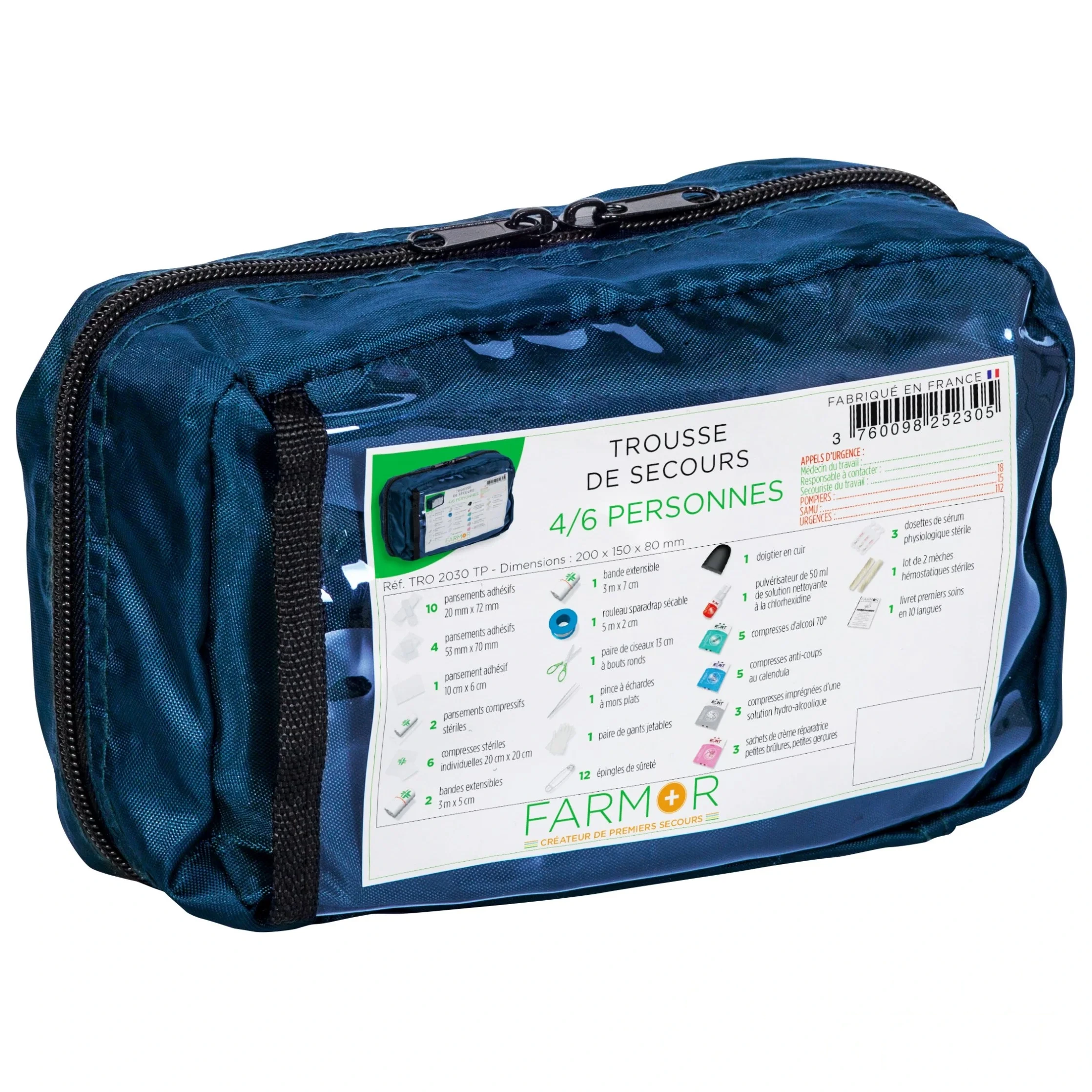 Trousse de secours 4/6 personnes Fermeture par zip — image 1