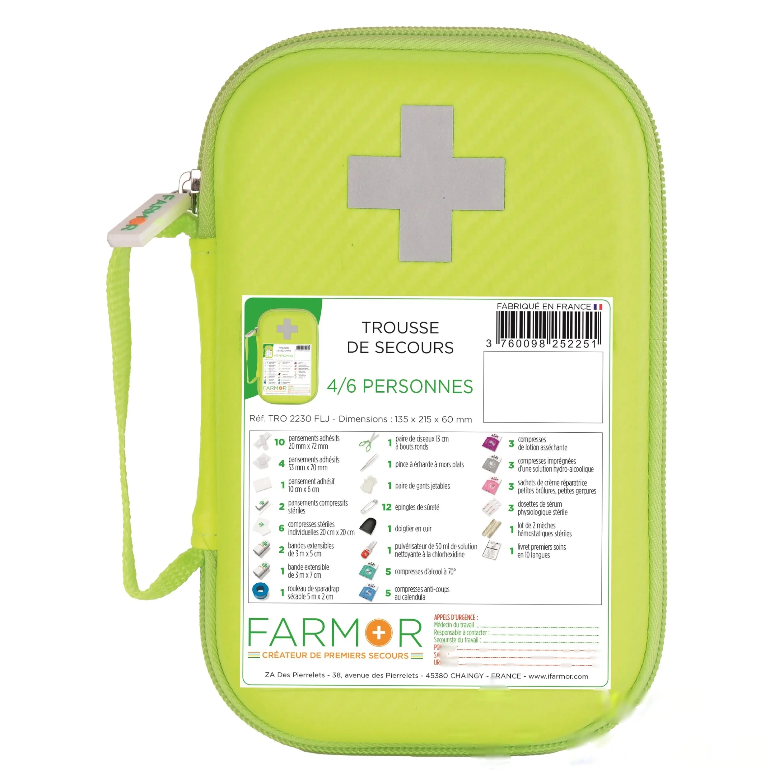 Trousse de secours jaune fluo - EVA 4/6 personnes — image 1