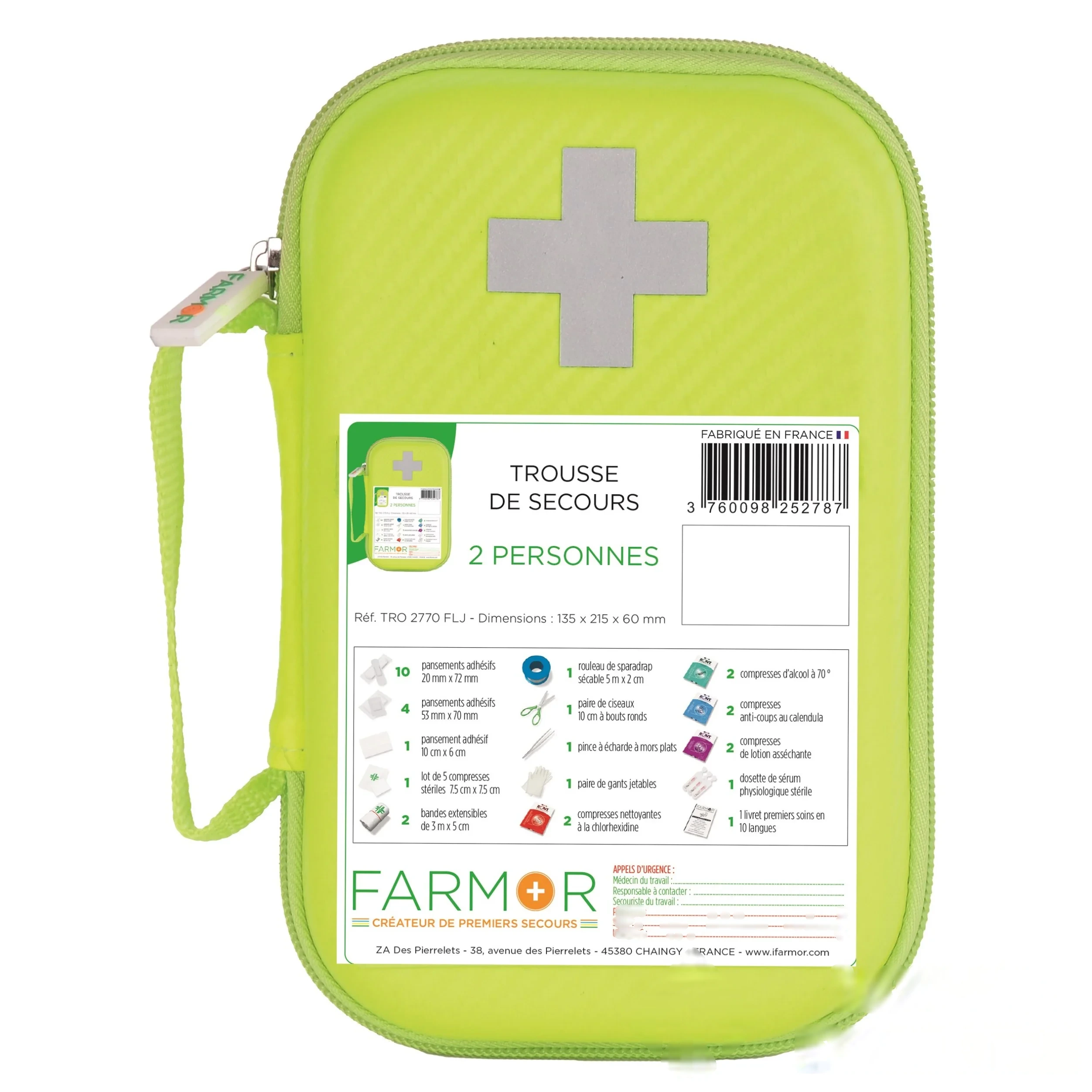 Trousse de secours jaune fluo - EVA 2 personnes — image 1
