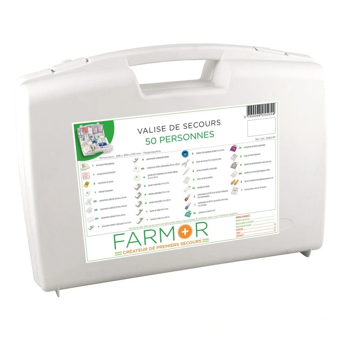 Valise de secours 50 personnes avec poignée de transport — image 1