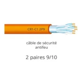 20 m de câble 2 paires 9/10 pour alarmes résistant au feu - CR1 - C1