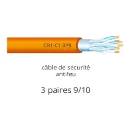 100 m de câble 3 paires 9/10 pour alarmes résistant au feu - CR1 - C1