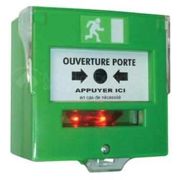 Déclencheur manuel vert signal sonore et lumineux - Ouverture porte — image 1