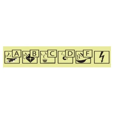 Étiquette classes de feu extincteur - PHOTOLUMINESCENT 30 × 120 mm — image 1