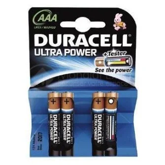 Blister de 4 piles DURACELL 1,5 V LR03
